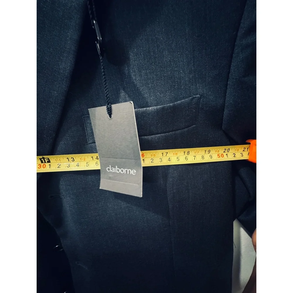 Claiborne Men's NWT Charcoal Gray Wool Blend‎ Suit Jacket Blazer 42L